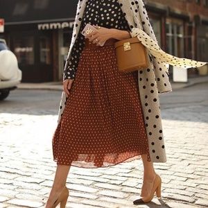 HALOGEN x Atlantic Pacific Pleated Polka dot Skirt